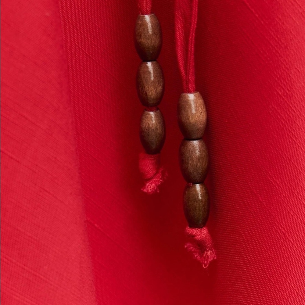 Zara red linen midi dress EUC - Picture 4 of 4